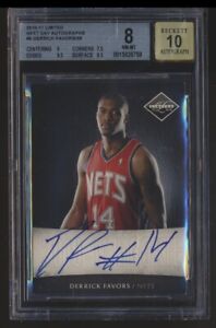 2010-11 LIMITED NEXT DAY 1/99 ROOKIE FIRST BGS 8 10 AUTO DERRICK FAVORS NETS