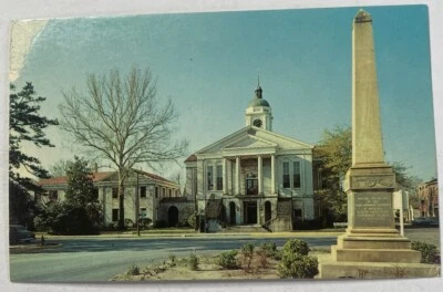 Vintage Postcard~ Aiken County Courthouse & Confederate Monument ~South Carolina - Image 1 of 2