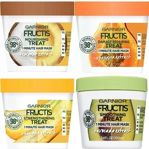 2 Pack Garnier Fructis 1 Minute Hair Treat 3.4 FL OZ Choose Your Favorite - Picture 1 of 5