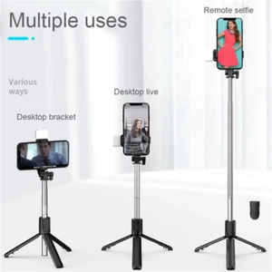 Bluetooth Selfie Stick Tripod with LED Light & Remote for iPhone & Android. - Imagen 1 de 13