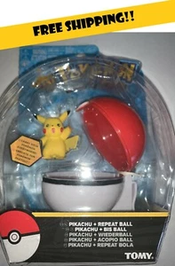 Tomy Pokemon Pikachu And Repeat Ball Clip 'N' Carry Poké Ball Action Figure-NEW - Picture 1 of 1