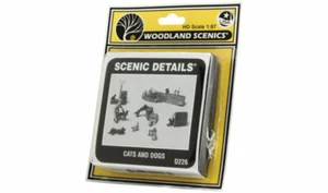 NEW HO Woodland Scenics Scenic Details D226 Cats & Dogs Kit - Picture 1 of 3