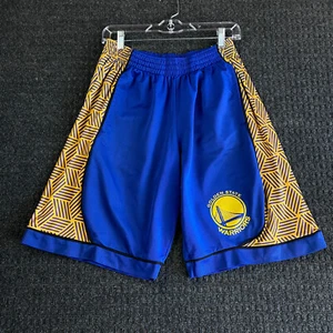 Golden State Warriors Net Dri NBA Basketball Shorts L Blue Yellow FAST SHIP - Picture 1 of 9