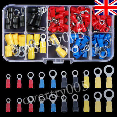 102x Insulated Electrical Crimp Ring Spade Assorted Connector Wire Terminals Kit • 4.99£