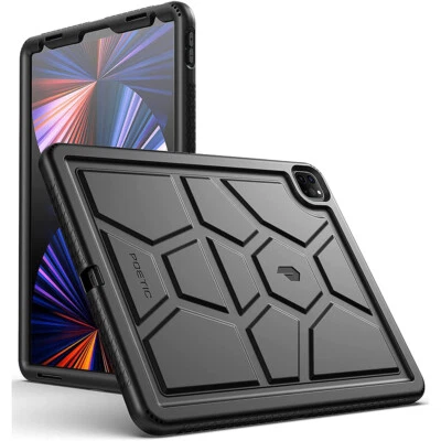 For Apple iPad Pro 12.9 2021/2020 Case Poetic Soft Silicone Tablet Cover Black - Image 1 of 4