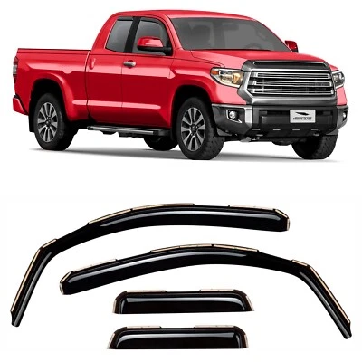 Protetores de chuva solar vento para 2007-2021 Toyota Tundra cabine dupla ⭐⭐⭐⭐⭐ - Imagem 1 de 4