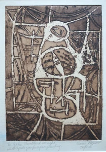 Sam Kaner (1924-1990) Signed Mid 20th C Aquatint. To John Buckland-Wright - Picture 1 of 4