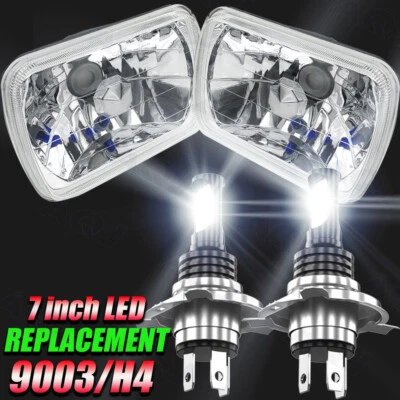 DOT Approved Pair 5x7 7x6 LEDs Headlights With H4 For Ford F650 F750 L9000 F 250 - Image 1 of 4