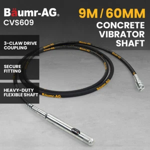 BAUMR-AG CVS609 9 Metre x 60mm Concrete Vibrating Shaft 3-Claw Drive Coupler - Picture 1 of 9