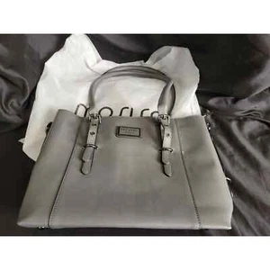 MOSISO PU Leather Laptop Tote Bag for Women (15-16 inch), Gray - Picture 1 of 6