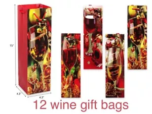 12 Pack Gift Bags 12 Wine Gift Bags 15” Gift Bags Wine Bags Red - Picture 1 of 2