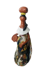 Artesian Dominican Republic Terracotta Clay Pottery Sculpture Doll Figurine - Picture 1 of 15