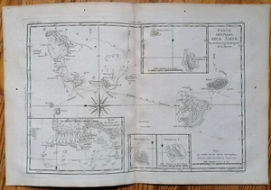 Bonne Original Kupferstich Karte Pazifik Freundschaftsinseln Tonga - 1780 - Bild 1 von 1