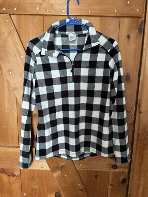 Avalanche Outdoor Supply Co Mujer 1/4 Cremallera Vellón Talla M Negro Blanco Cuadros Cálido Foto 1 de 4