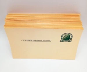 U.S. Post Cards 1¢ Jefferson Design Unused Lot Of 100 Antique Beige Ephemera - Picture 1 of 8