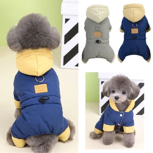 Winter Waterproof Dog Jacket Coat Thickening Warm Puppy Jumpsuit with D Ring - Picture 1 of 22