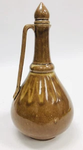 Vintage Mid-Century Poland Ceramic Stoneware Brown Glazed Pottery Decanter - Picture 1 of 9