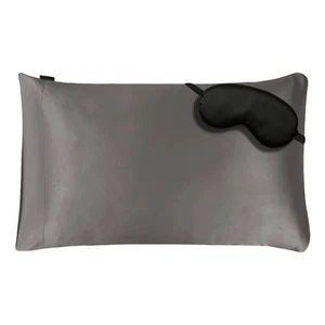 SATIN SLEEP SET, PILLOWCASE & SLEEP MASK Gunmetal/Black SEALED - Picture 1 of 11