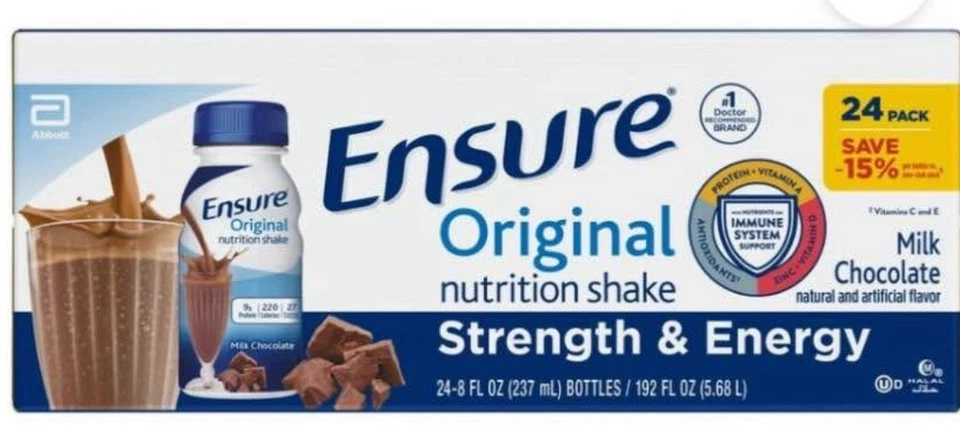 PACK DE 24 - ASEGURAR BATIDO NUTRICIONAL CHOCOLATE CON LECHE ORIGINAL, REEMPLAZO DE COMIDA, 8 oz Foto 1 de 1