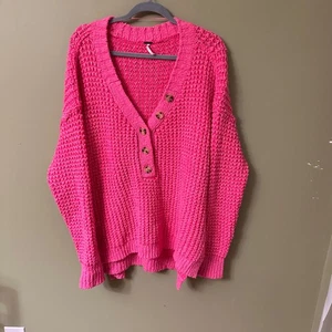 Free People Whistle maglione termico Henley maglia waffle taglia L oversize boho - Foto 1 di 9