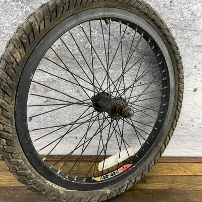 Rueda delantera Y22 BMX 14 mm 48 orificios 20 pulgadas 48h neumático negro Kenda Kutlas Foto 1 de 4