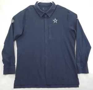 Nike Dallas Cowboys Camicia Uomo XL Blu Dri-Fit Poliestere Swoosh Bottoni a Scatto - Foto 1 di 14
