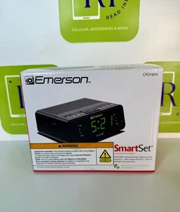 Emerson SmartSet Alarm Clock Radio with AM/FM Radio Dimmer Sleep Timer and .9" - Picture 1 of 5