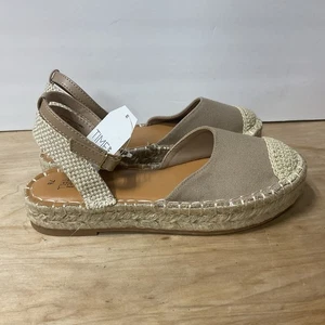 Time And Tru Women’s Brown & Tan Ankle Strap Espadrilles Size 7.5 NWT - Picture 1 of 11