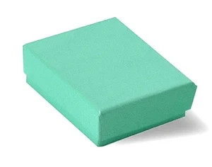100 Pack Cotton Filled Teal Blue Jewelry Gift Boxes – 2 1/8" x 1 5/8" x 3/4" ... - Picture 1 of 6
