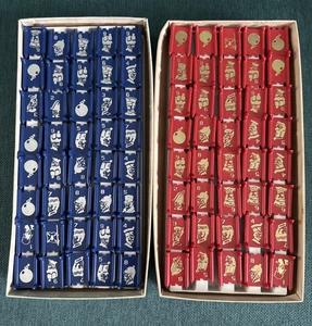 Vtg 1961 Stratego Game Replacement Playing Pieces 40 Blue/40 Red Complete Set 80 - Picture 1 of 9