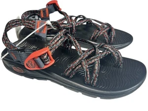 CHACO Sport Sandals ZVOLV X2 SIZE 9 Bristle Cherry Black Orange Strappy Hiking - Picture 1 of 8