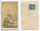 CIVIL WAR ERA CDV PORTRAIT W/ STAMP OF CUTE LITTLE GIRL BY HUSSEY, BOSTON, MASS