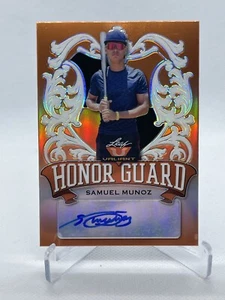 2021 Leaf Valiant Base Auto Orange #HG-SM1 Samuel Munoz #50/99 - Picture 1 of 2