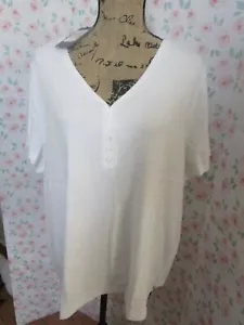 TOMMY HILFIGER, WOMEN'S NEW WHITE COTTON SHORT SLEEVED LACE TRIM TOP, SIZE 2X - Picture 1 of 8