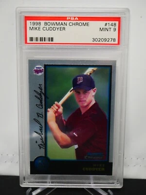 MIKE CUDDYER 1998 BOWMAN CHROME BASEBALL #148  - PSA 9 MINT - *15627 - Image 1 of 2