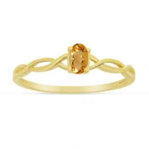 14k Yellow Gold Oval Citrine Ring - Picture 1 of 6
