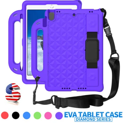 Shockproof Case For iPad 5/6th 7th 8th 9th Generation W/Shoulder Strap Kids Gift - Image 1 of 4