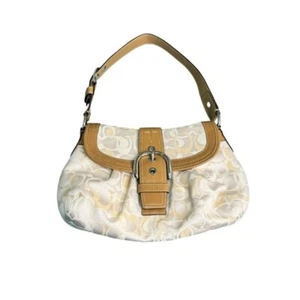 Coach Signature Soho F15679 Shoulder Bag Optic Khaki/Cream Tote Shoulder Bag - Picture 1 of 14