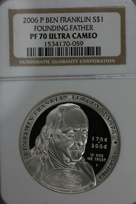 2006 P Ben Franklin S$1 Founding Father  PF 70 Ultra Cameo NGC - Image 1 of 2