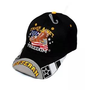 THANK VET FOR YOUR FREEDOM EMBROIDERED BASEBALL STYLE HAT eagle flag cap usa 150 - Bild 1 von 2