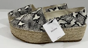 Bershka Snakeskin Print NWT Summer Platform Slip On Women Size 38 - Picture 1 of 7
