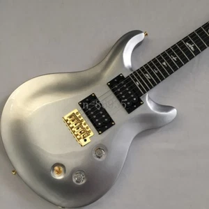 Beliebte silberne E-Gitarre Vogel-Inlay Gold Hardware 2H Tonabnehmer kostenloser Versand - Bild 1 von 6