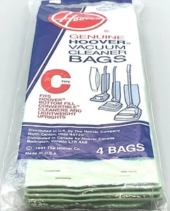 Hoover Vaccum Bags Type C Bottom Fill Convertible And Lightweight Uprights-4 bag - Picture 1 of 2