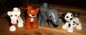 Menge 4 Lego Duplo Tierfiguren Elefant Katze Kuh & Hund Top Zustand! - Bild 1 von 7