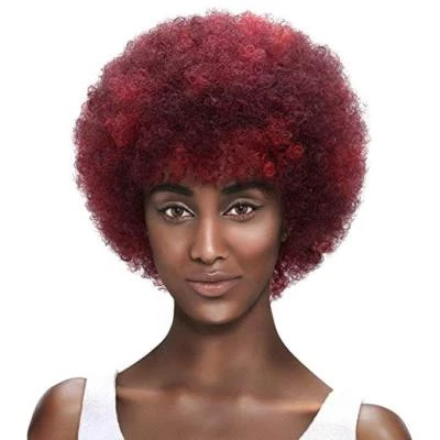 Pelucas rizadas ajustadas mullidas afro de 5" con cabello 100 % brasileño, mezcla de 3 colores  Foto 1 de 4