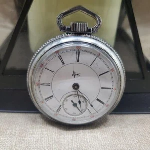 VINTAGE 1895 HAMPDEN 18S 17 JEWELS * LEVER SET POCKET WATCH * RUNS * - Picture 1 of 10