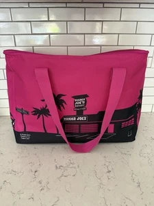 Pink TRADER JOE’S INSULATED REUSABLE BAG COOLER SHOPPING TOTE Large Bag - Picture 1 of 5