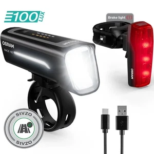 OSRAM RACE 100 Fahrrad e-Bike LED Leuchte SET 115 Lumen für Vorne + Hinten - Bild 1 von 5