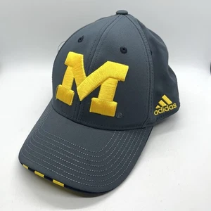 NWOT Adidas University Of Michigan Wolverines Fitted Cap Hat S/M Gray Block M - Picture 1 of 6