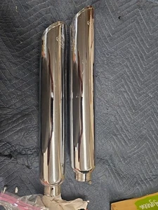 Vance And Hines Twin Slash Fatbob Wideglide Slip On Mufflers - Picture 1 of 5